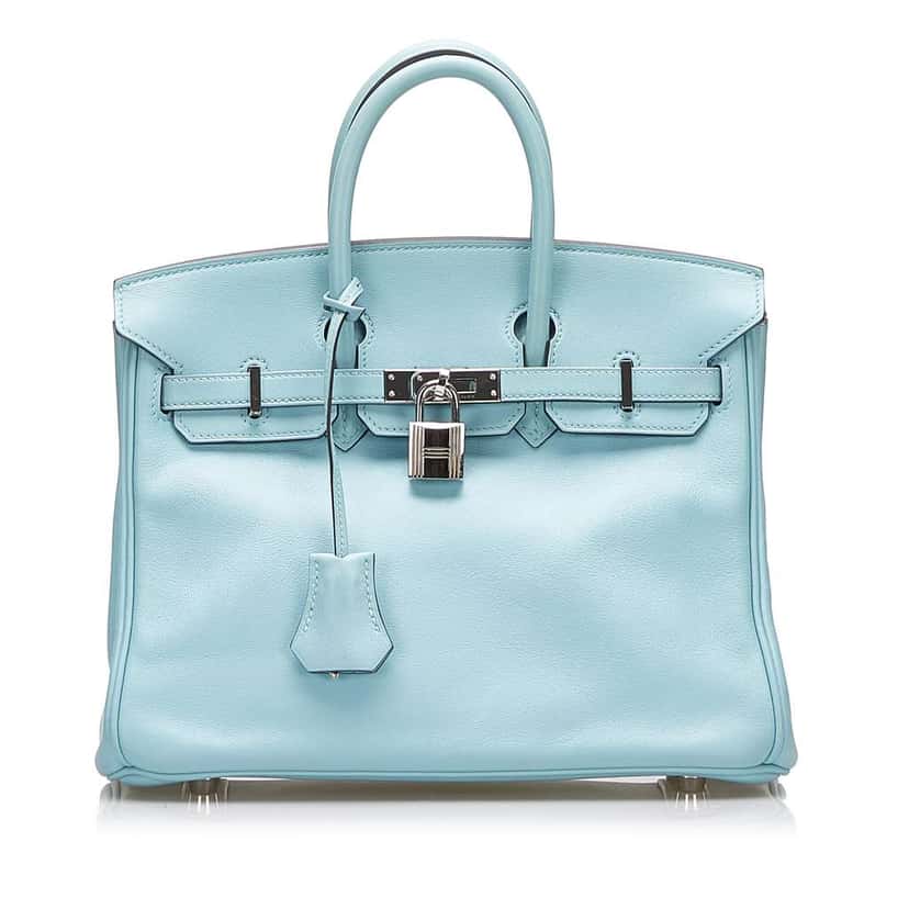 Hermès Clemence Birkin 30 Blue Leather Good condition - Front View