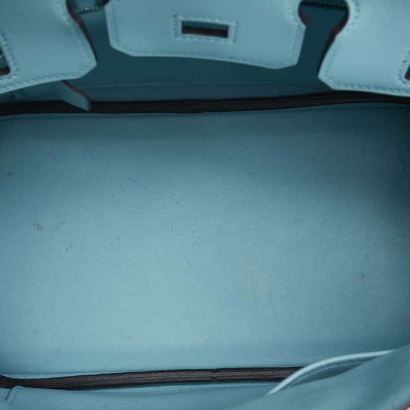 Hermès Clemence Birkin 30 Blue Leather Good condition - Box View