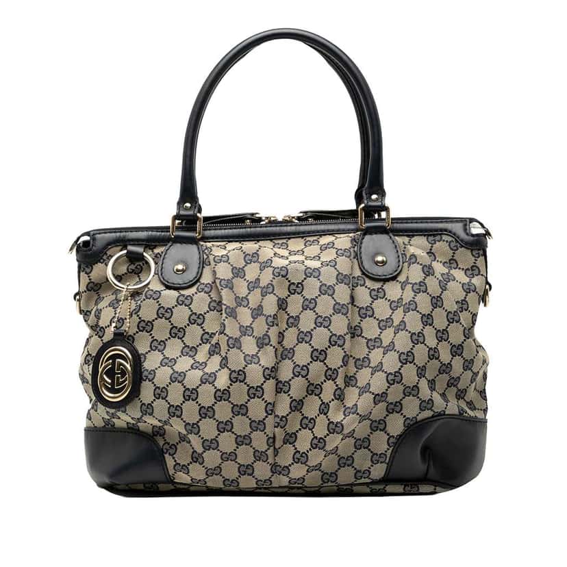 Gucci GG Canvas Sukey Satchel Brown Canvas Good condition - Front View