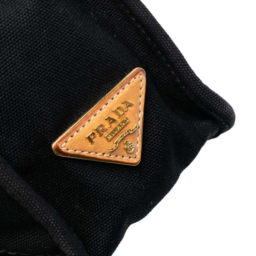 Prada Canvas Canapa Pattina Satchel Black Canvas Good condition - Box View