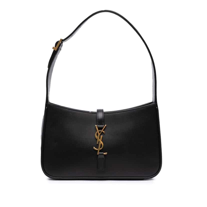 Saint Laurent Smooth Calfskin Le 5 a 7 Hobo Black Leather Good condition - Front View