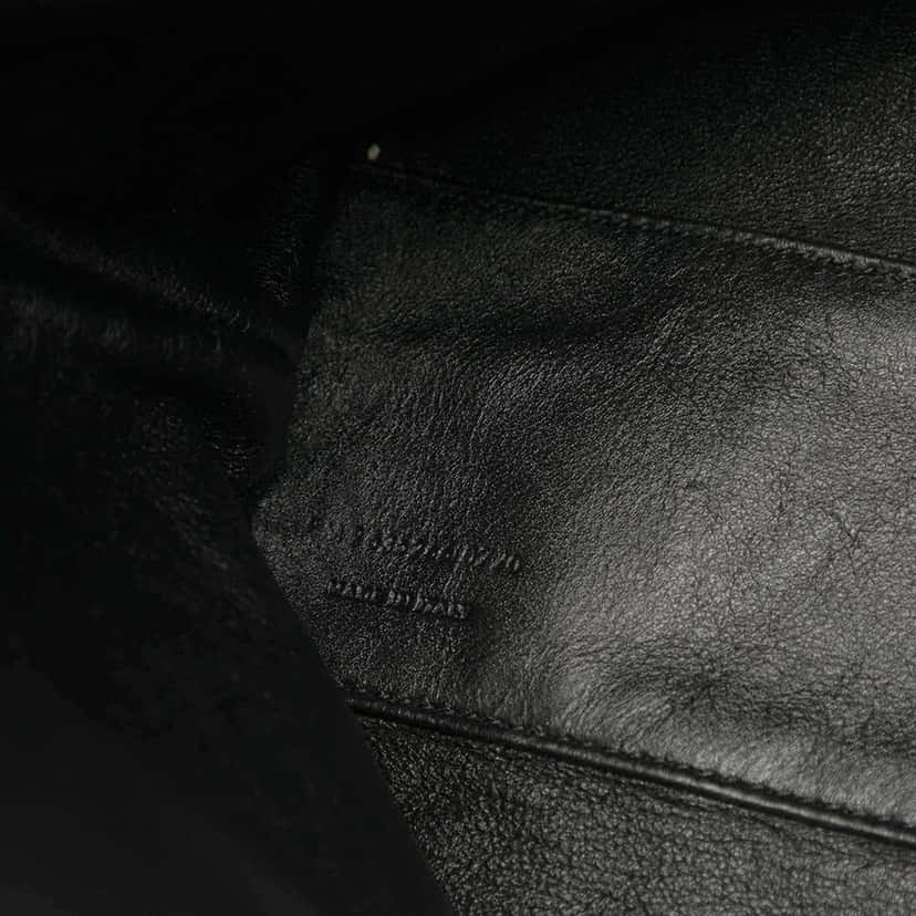 Saint Laurent Croc Embossed Leather Tag Hobo Bag Black Leather Good condition - Box View