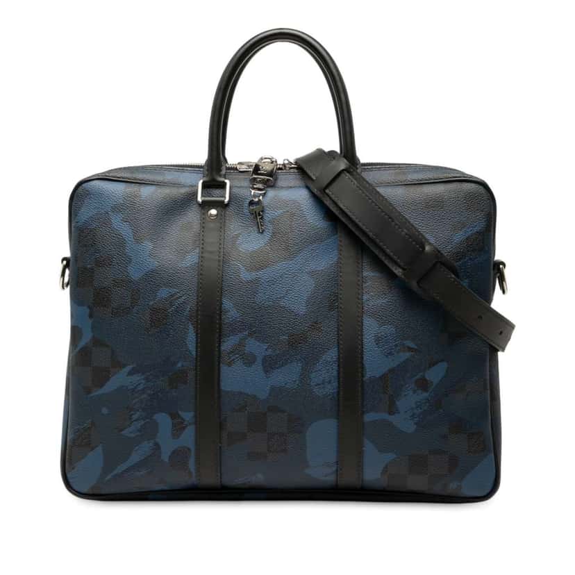 Louis Vuitton Damier Cobalt Camouflage Porte Documents Voyage PM Blue Good condition - Front View