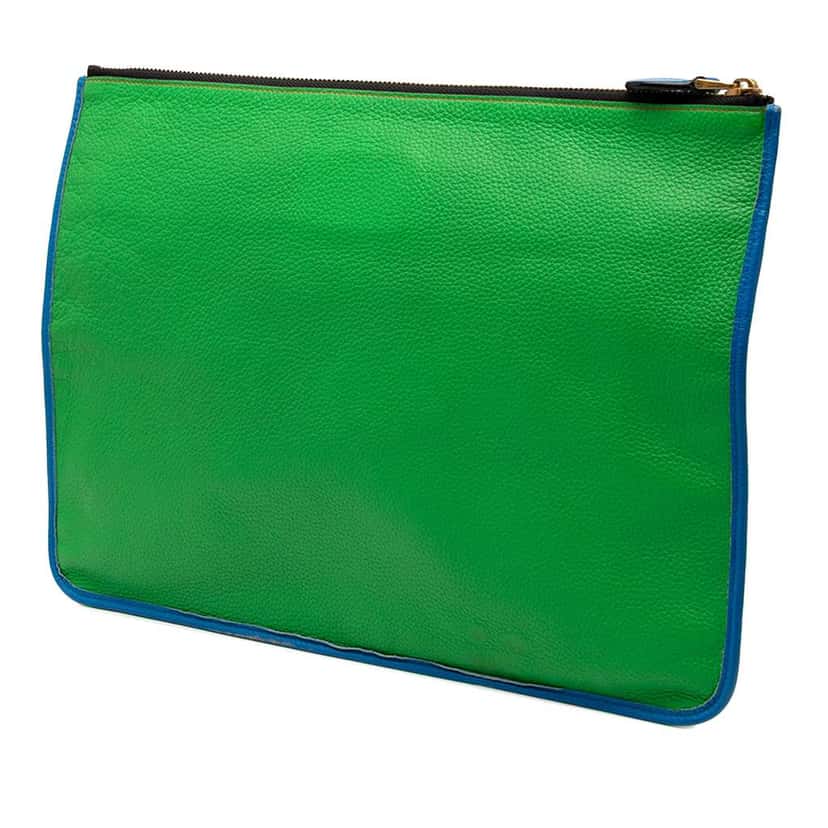 Loewe Multicolor Leather Anagram Clutch Orange Leather Good condition - Back View