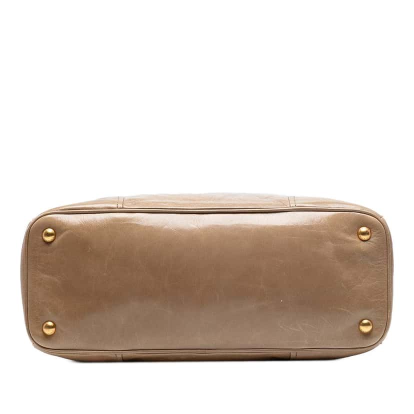 Prada Vitello Shine Satchel Brown Leather Good condition - Inside View