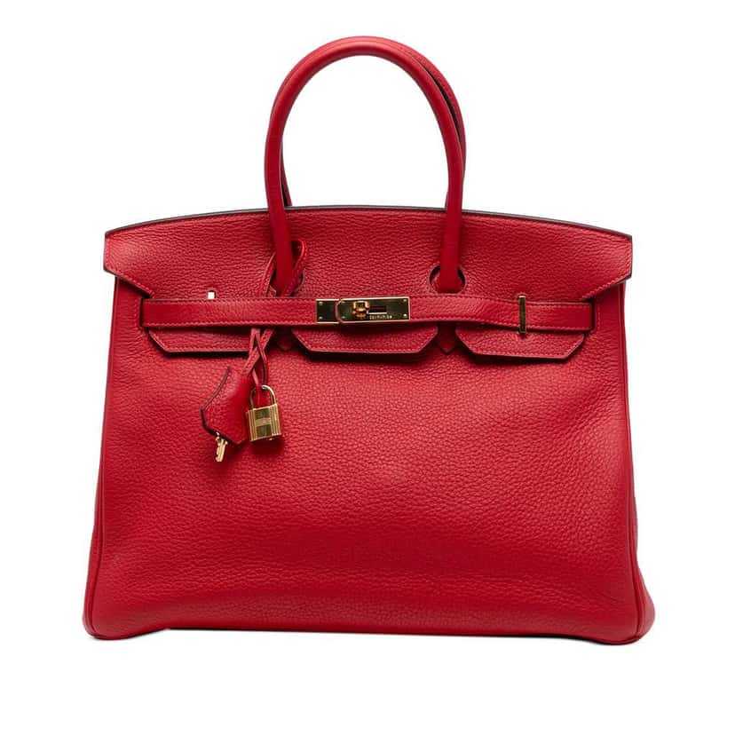 Hermès Togo Birkin Retourne 35 Red Leather Good condition - Front View