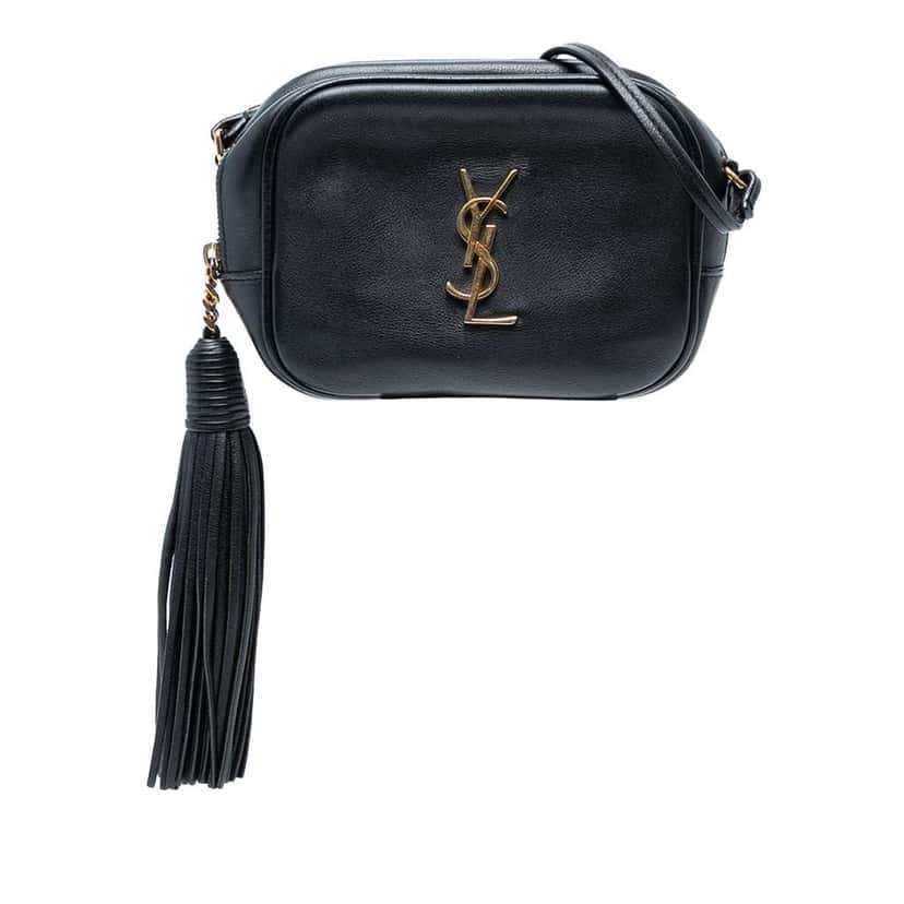 Saint Laurent Calfskin Monogram Blogger Bag Black Leather Good condition - Front View