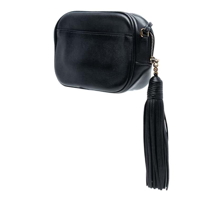 Saint Laurent Calfskin Monogram Blogger Bag Black Leather Good condition - Back View