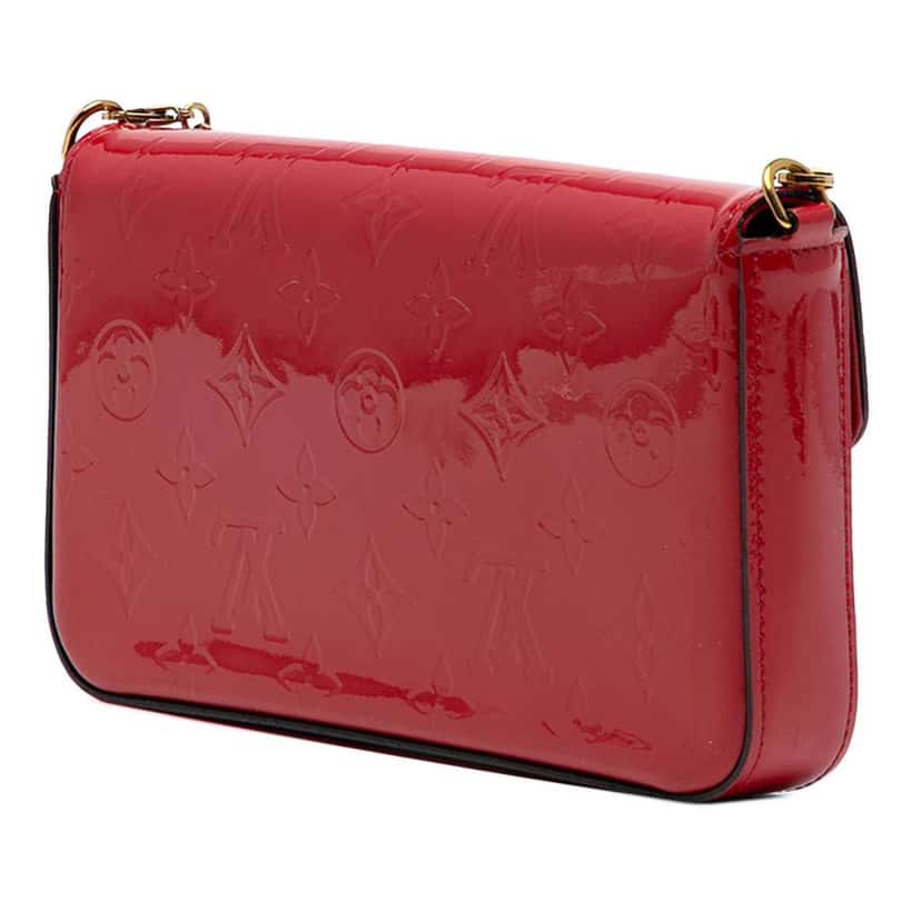 Louis Vuitton Monogram Vernis Pochette Felicie Red Leather Good condition - Back View