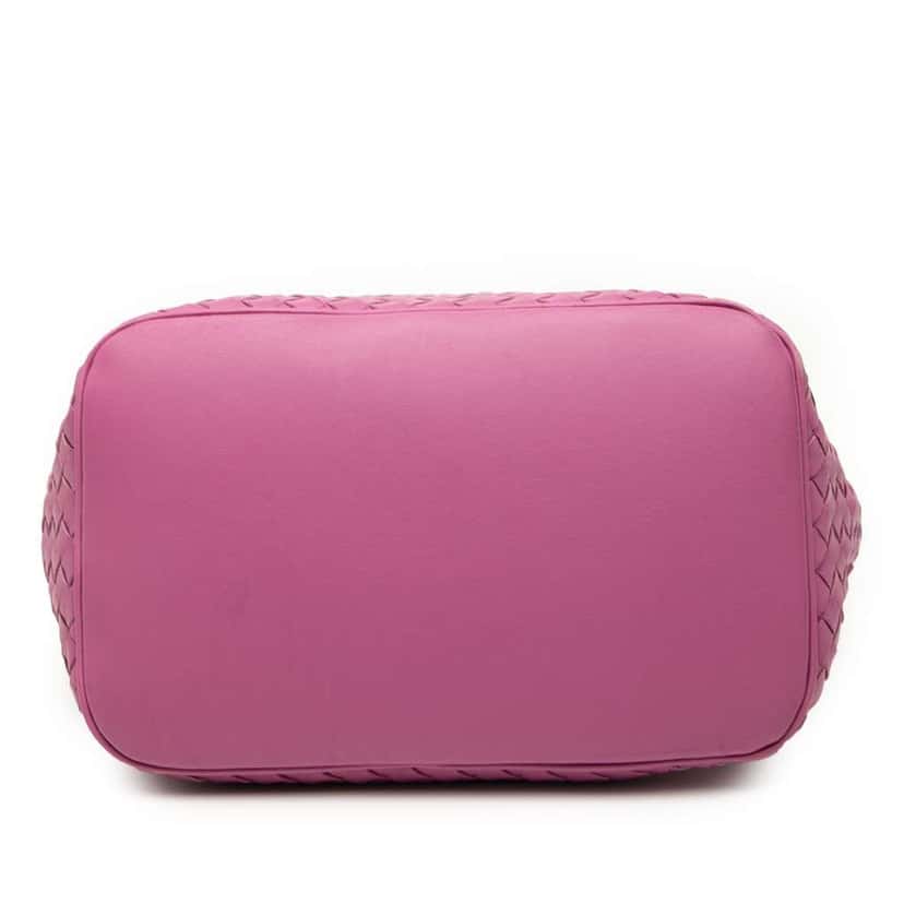 Bottega Veneta Nappa Intrecciato Bucket Bag Pink Leather Very good condition - Inside View