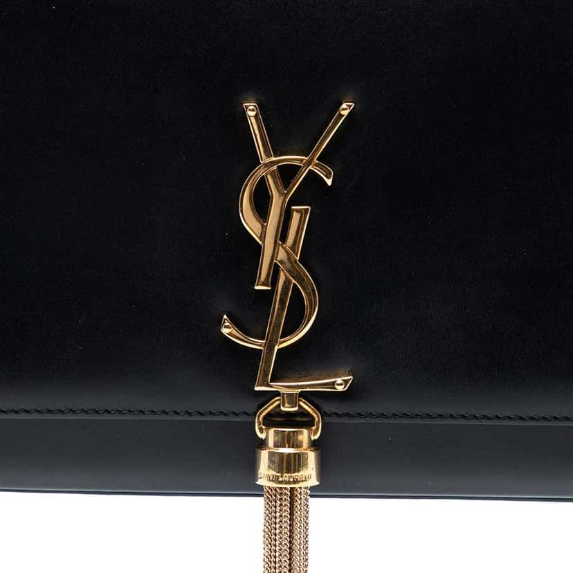 Saint Laurent Medium Smooth Calfskin Classic Monogram Kate Tassel Crossbody Black Leather Good condition - Box View