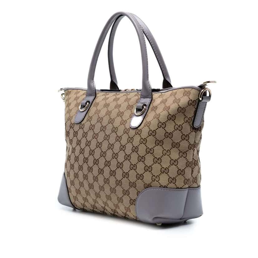Gucci GG Canvas Heart Bit Satchel Brown Canvas Good condition - Back View