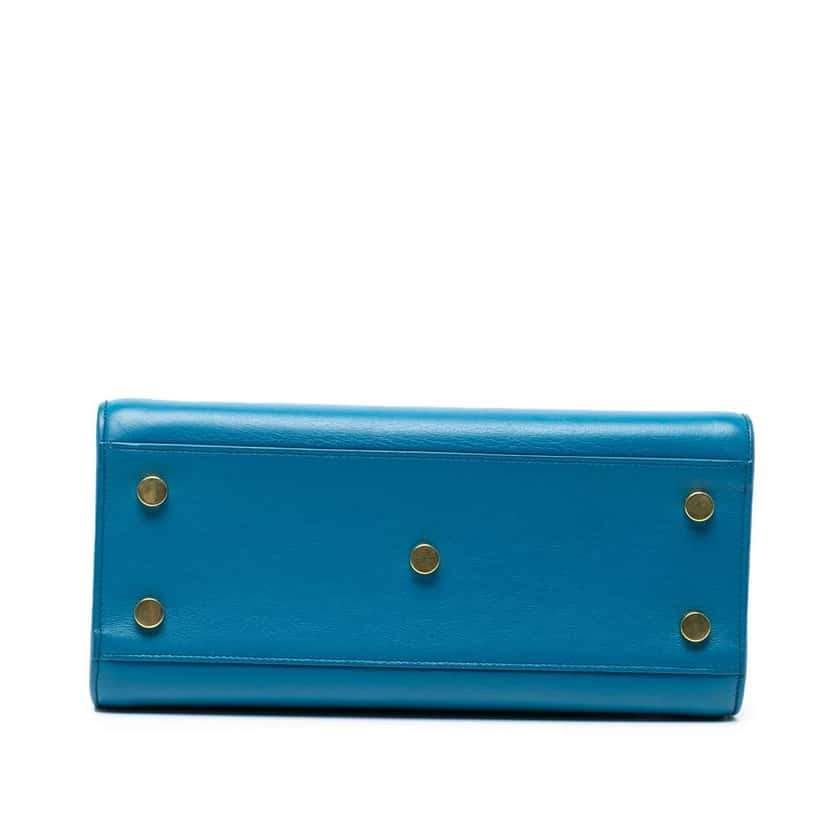 Saint Laurent Baby Leather Sac De Jour Satchel Blue Leather Good condition - Inside View