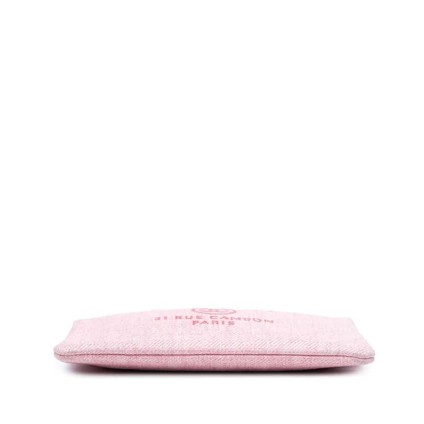 Chanel Large Raffia Deauville O Case Clutch Pink Good condition - Inside View