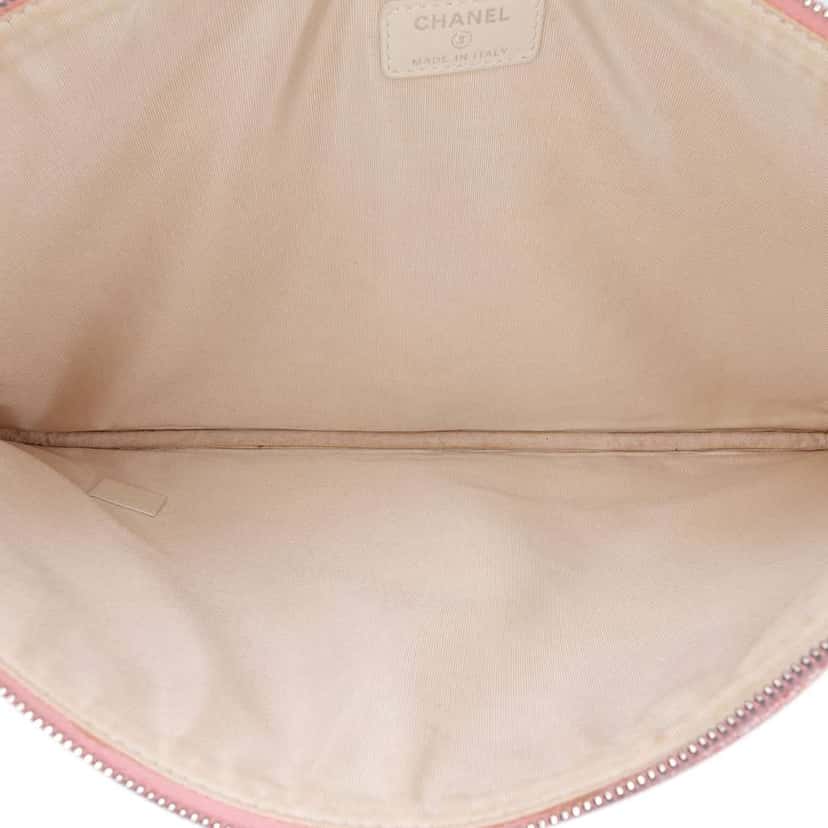Chanel Large Raffia Deauville O Case Clutch Pink Good condition - Model View