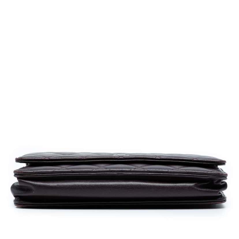 Chanel CC Quilted Lambskin Wallet on Chain Purple Leather Good condition - Inside View