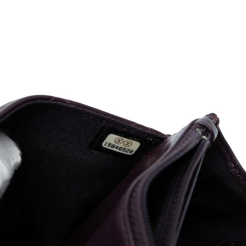 Chanel CC Quilted Lambskin Wallet on Chain Purple Leather Good condition - Box View