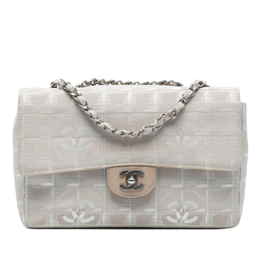 Chanel Medium New Travel Line Nylon Single Flap Brown Good condition - Front View