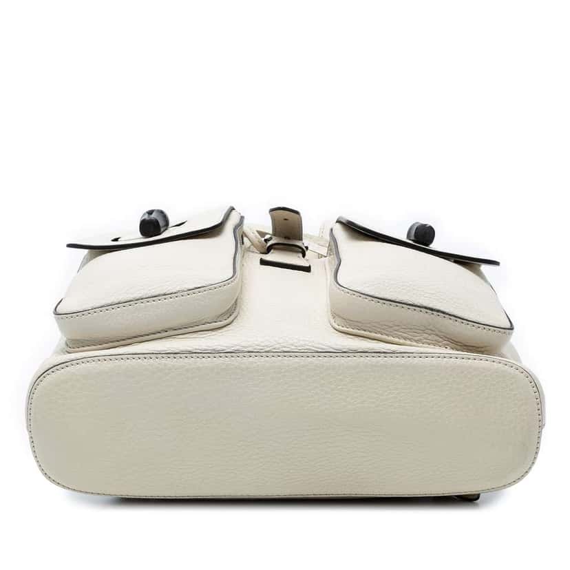 Gucci Leather Bamboo Tassel Backpack White Leather Good condition - Inside View