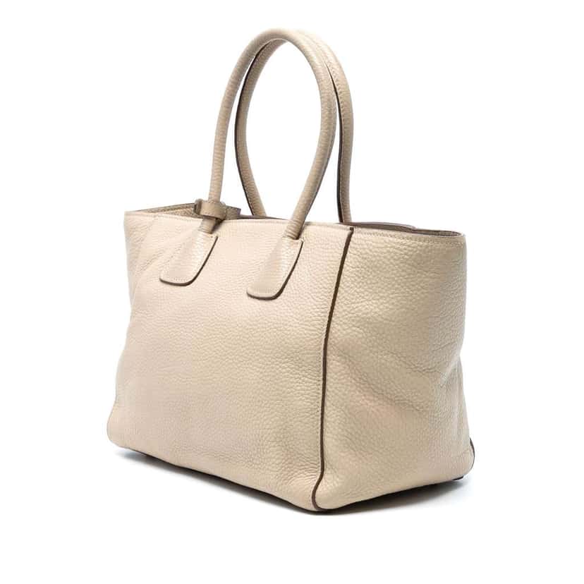 Prada Vitello Daino Front Pocket Open Convertible Tote Brown Leather Good condition - Back View