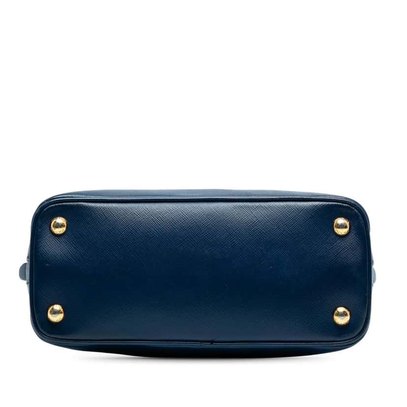 Prada Small Saffiano Lux Promenade Satchel Blue Leather Very good condition - Inside View