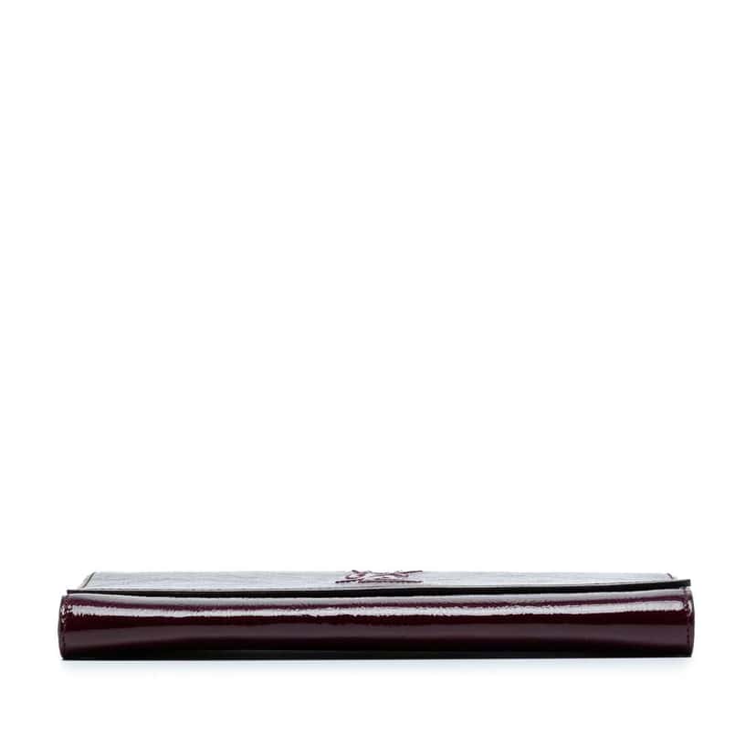 Saint Laurent Small Textured Patent Belle De Jour Clutch Red Leather Good condition - Inside View