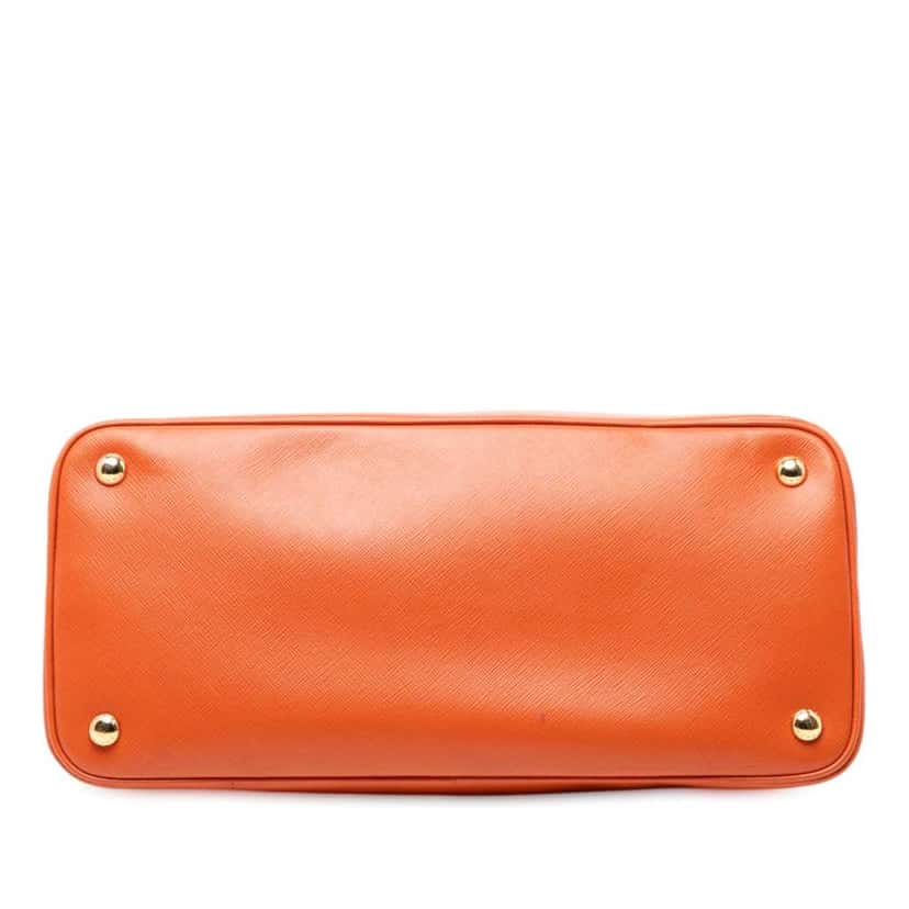 Prada Medium Saffiano Lux Open Promenade Satchel Orange Leather Very good condition - Inside View