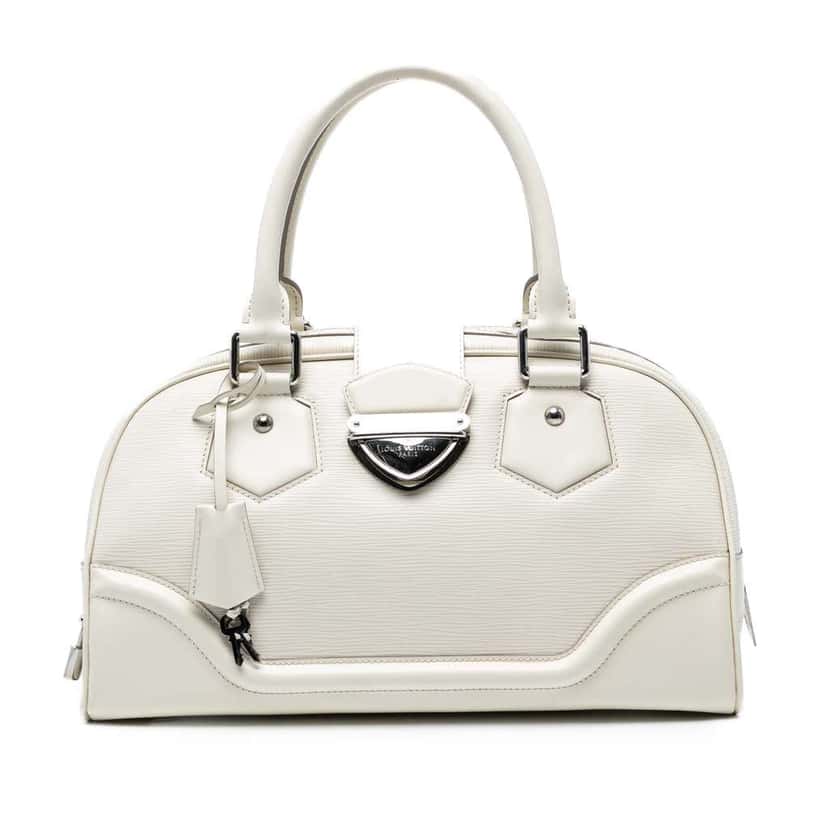 Louis Vuitton Epi Bowling Montaigne GM White Leather Good condition - Front View