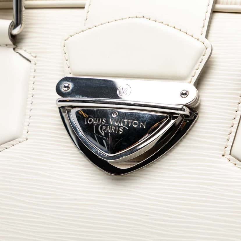 Louis Vuitton Epi Bowling Montaigne GM White Leather Good condition - Box View