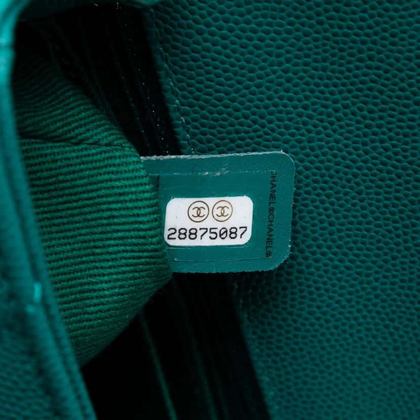 Chanel Mini Chevron Caviar Coco Top Handle Bag Blue Leather Good condition - Box View