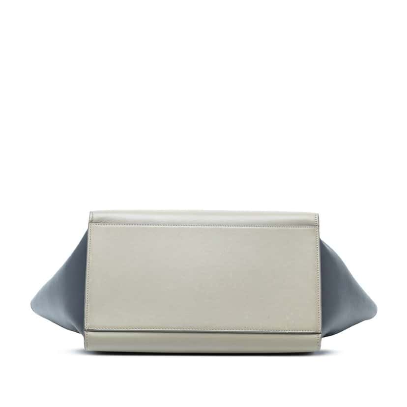 Celine Medium Bicolor Leather Trapeze Satchel Blue Leather Good condition - Inside View