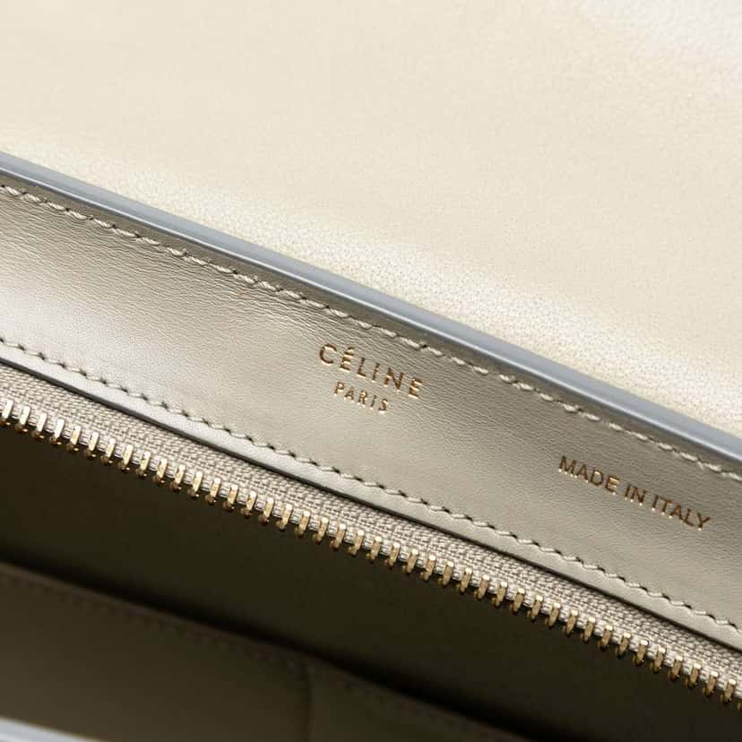 Celine Medium Bicolor Leather Trapeze Satchel Blue Leather Good condition - Box View