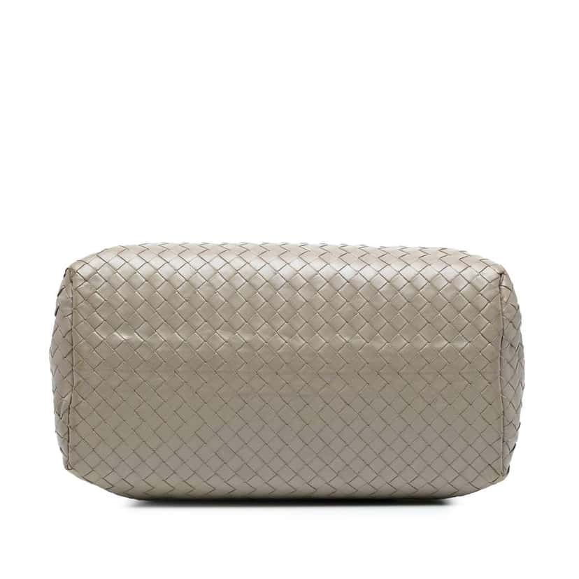 Bottega Veneta Small Nappa Intrecciato Roma Satchel Grey Leather Good condition - Inside View