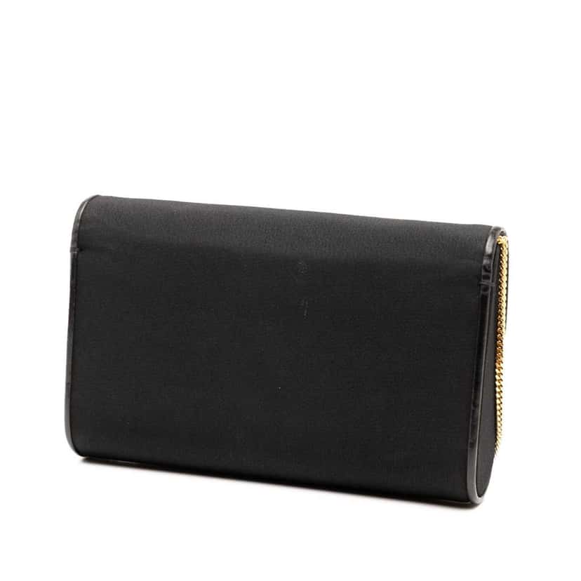 Gucci Canvas Interlocking G Chain Shoulder Bag Black Canvas Good condition - Back View