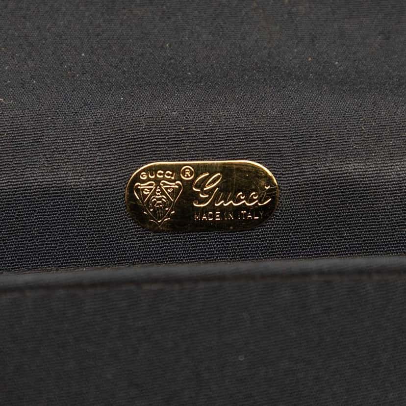Gucci Canvas Interlocking G Chain Shoulder Bag Black Canvas Good condition - Box View