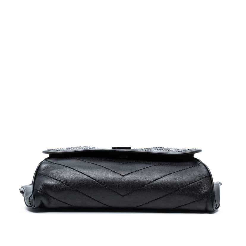 Saint Laurent Studded Calfskin Stardust Monogram Niki Body Bag Black Leather Good condition - Inside View