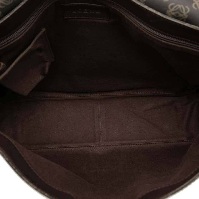 Loewe Anagram Coated Canvas Flap Crossbody Brown Very good condition - Model View