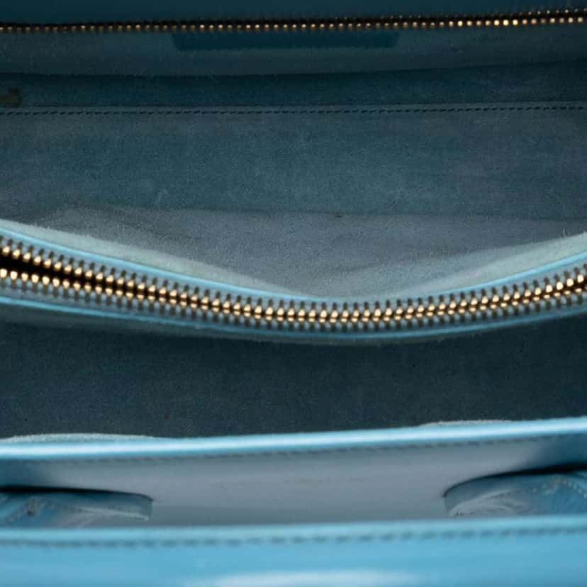 Saint Laurent Small Leather Sac De Jour Satchel Blue Leather Good condition - Model View