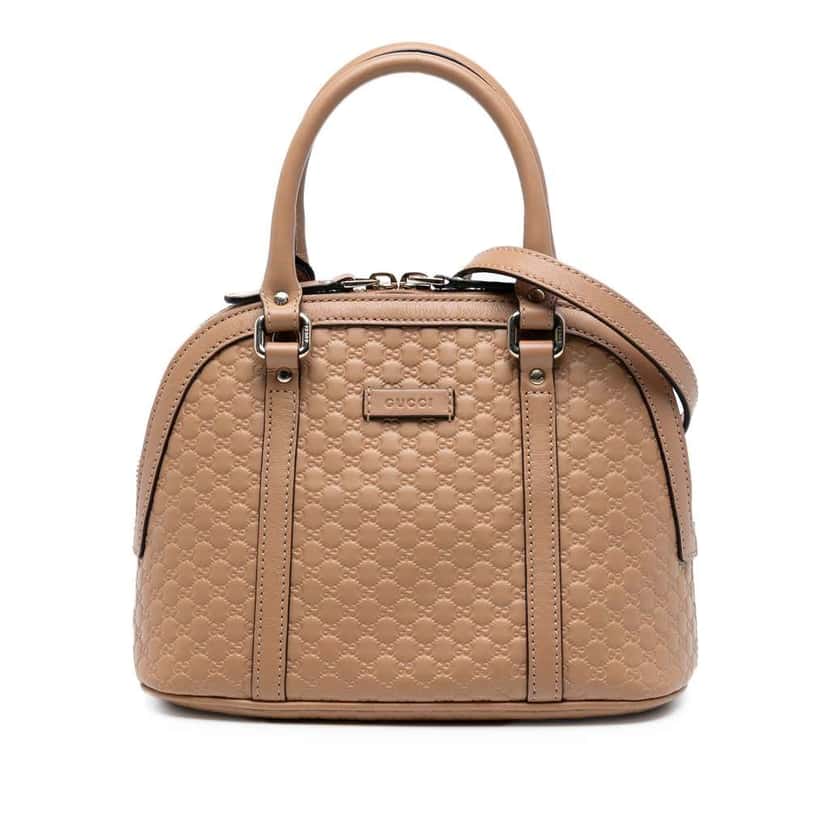 Gucci Mini Microguccissima Dome Satchel Brown Leather Good condition - Front View