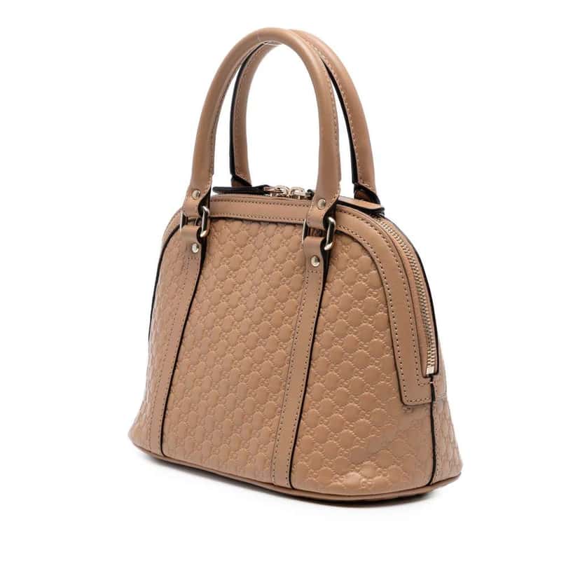 Gucci Mini Microguccissima Dome Satchel Brown Leather Good condition - Back View