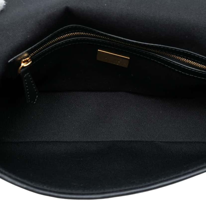 Fendi Zucca Embroidered Canvas Baguette Satchel Black Canvas Good condition - Model View