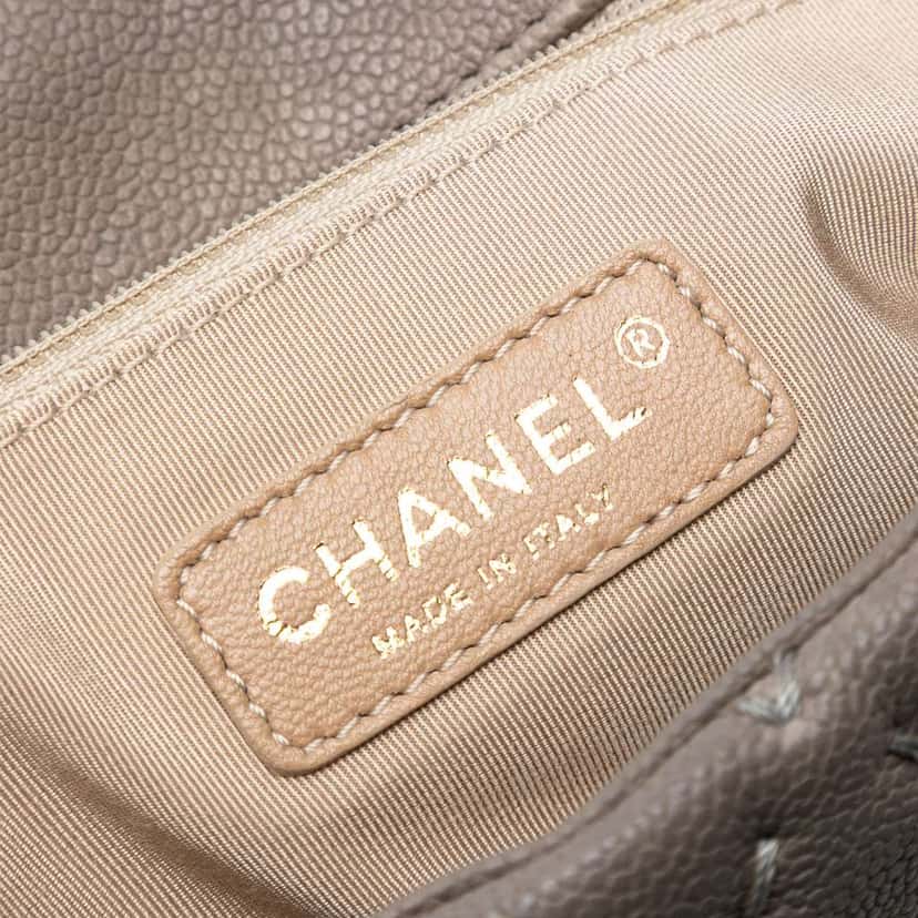 Chanel CC Caviar Wild Stitch Flap Grey Leather Good condition - Box View