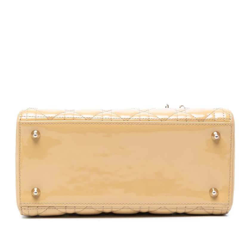 Dior Medium Patent Cannage Lady Dior Brown Leather Good condition - Inside View