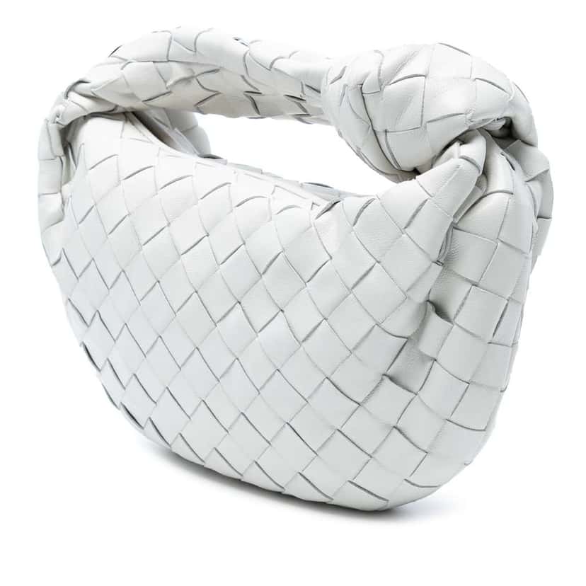 Bottega Veneta Mini Nappa Intrecciato Jodie White Leather Good condition - Back View