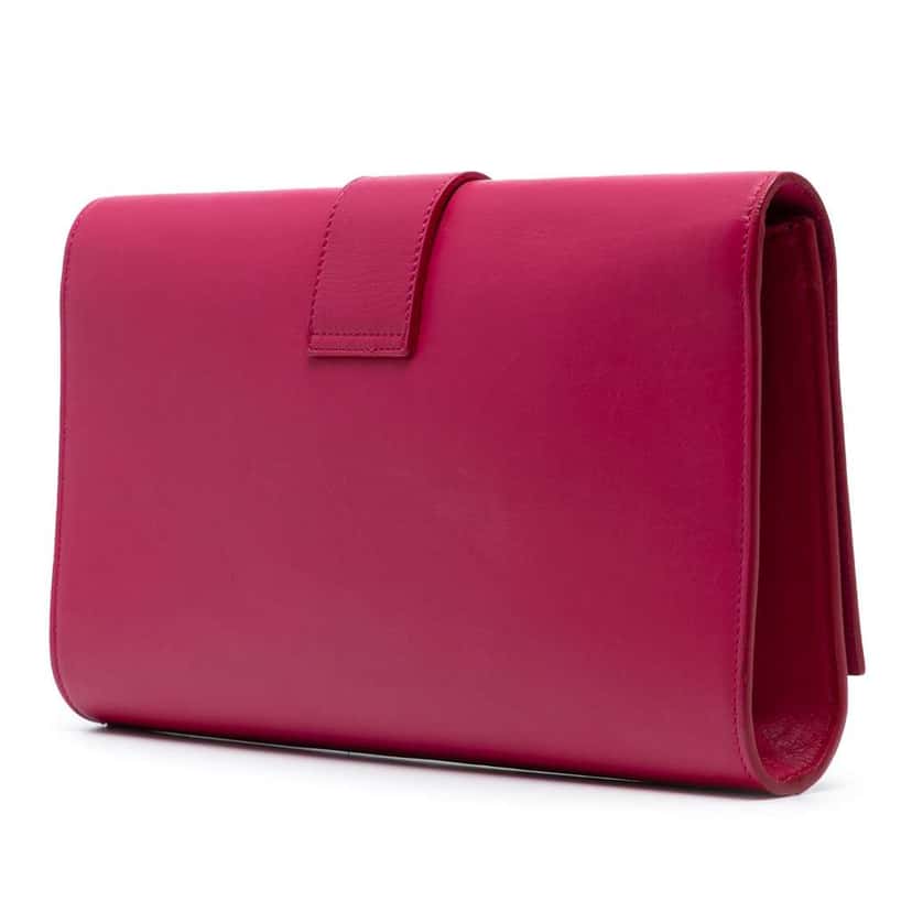Saint Laurent Leather Chyc Ligne Clutch Pink Leather Good condition - Back View