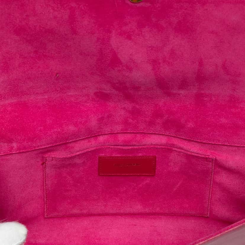 Saint Laurent Leather Chyc Ligne Clutch Pink Leather Good condition - Model View