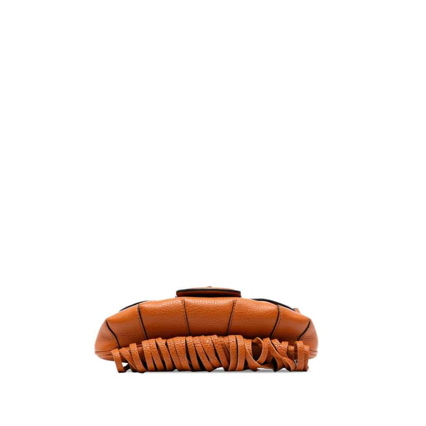 Gucci Small Leather Bamboo Nouveau Fringe Crossbody Orange Leather Very good condition - Inside View