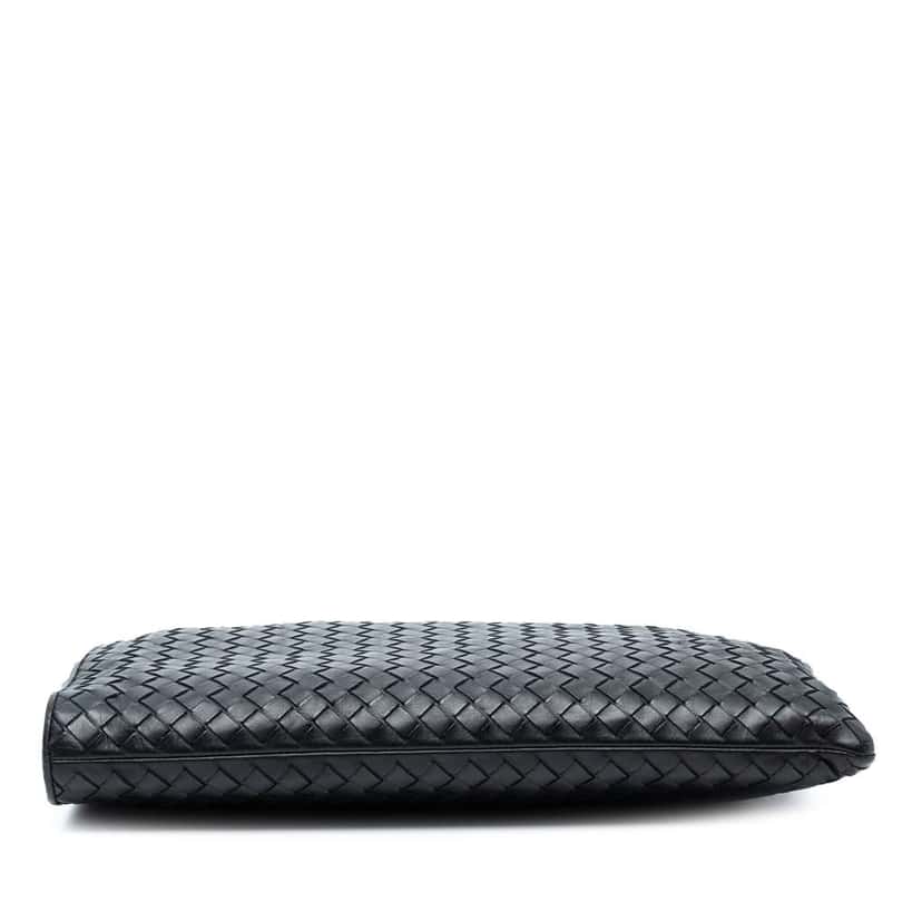Bottega Veneta Leather Intrecciato Clutch Black Leather Good condition - Inside View