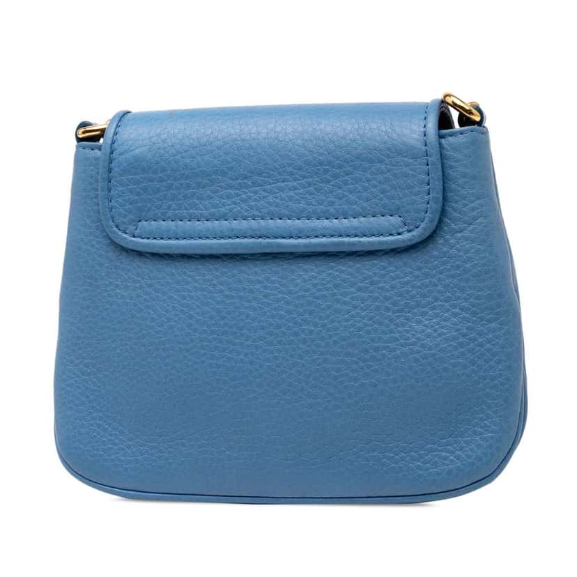Gucci Small Leather 1973 Chain Crossbody Blue Leather Good condition - Back View