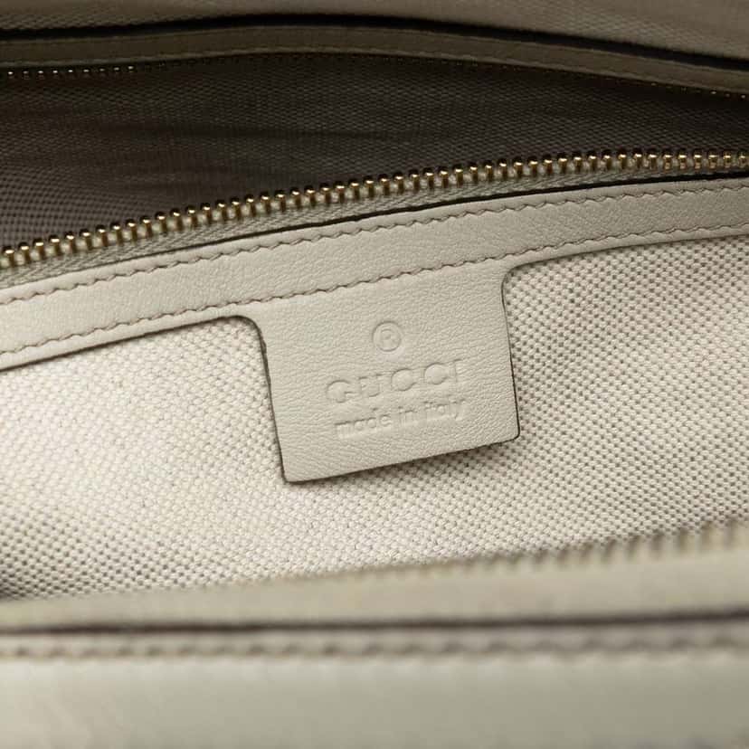 Gucci Large Microguccissima Nice Dome Top Handle Bag White Leather Good condition - Box View